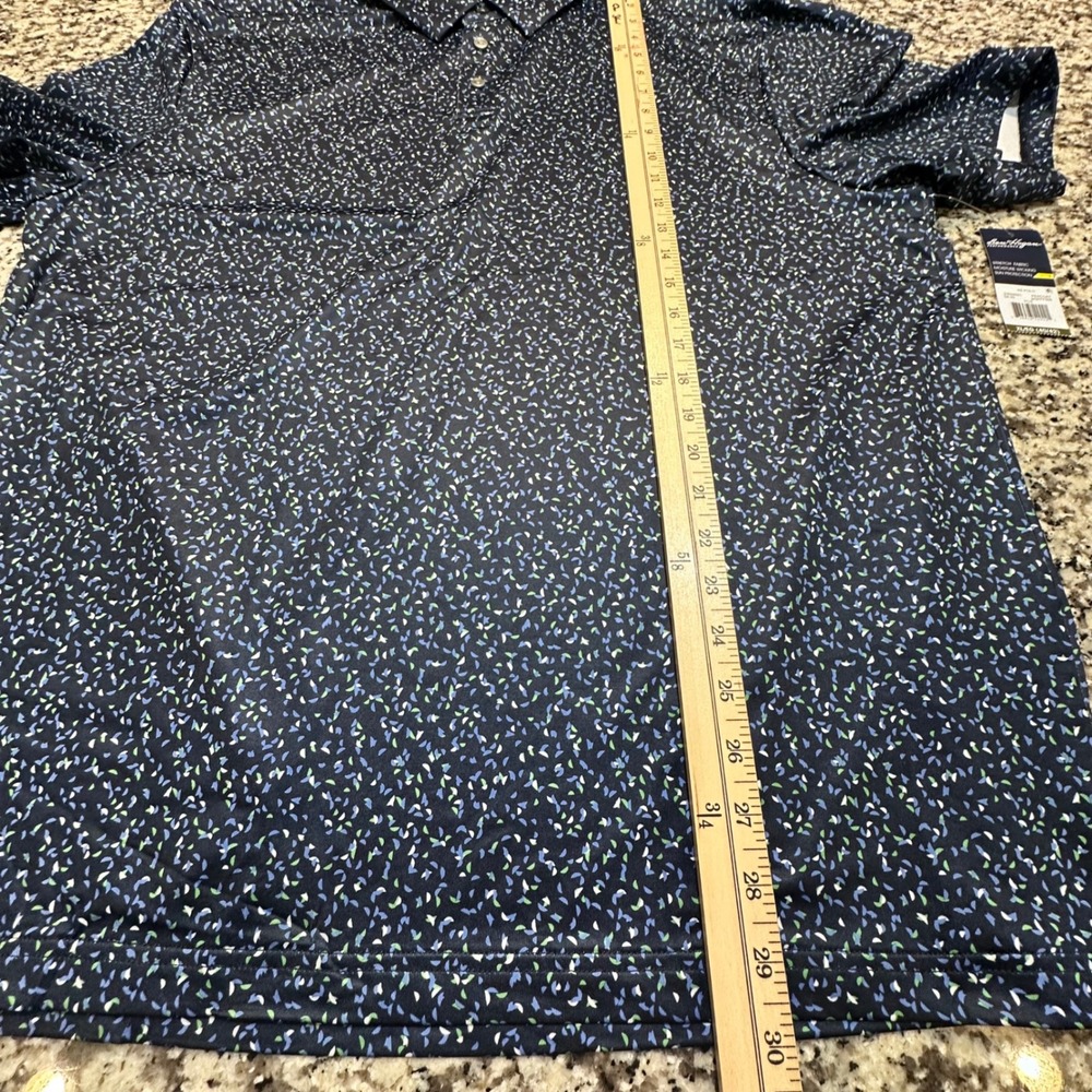 Ben Hogan Performance Mens XL Polo Shirt Peacoat Blue Speckled Print NWT - Picture 6 of 10